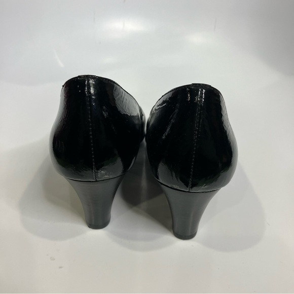 Sofft black patent leather heels pumps peep toe size‎ 7.5 dressy black tie - Picture 5 of 10